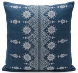 Carmania Pillow Cover in Indigo by DEKOWE displayed on a sofa