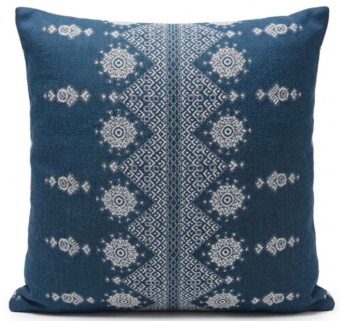 Carmania Pillow Cover in Indigo by DEKOWE displayed on a sofa
