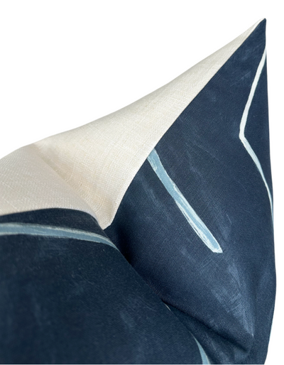 Graffito Pillow Cover in Navy, Kelly Wearstler Textiles