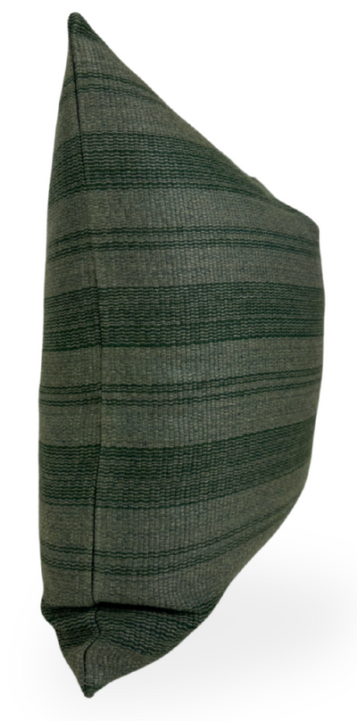 Striped Woven Pillow Cover in Forest Green