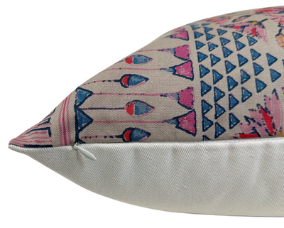 Cairo Pillow Cover in Pink and Coral, Thibaut Pillows