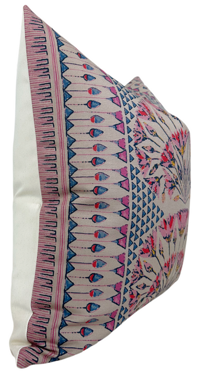 Cairo Pillow Cover in Pink and Coral, Thibaut Pillows