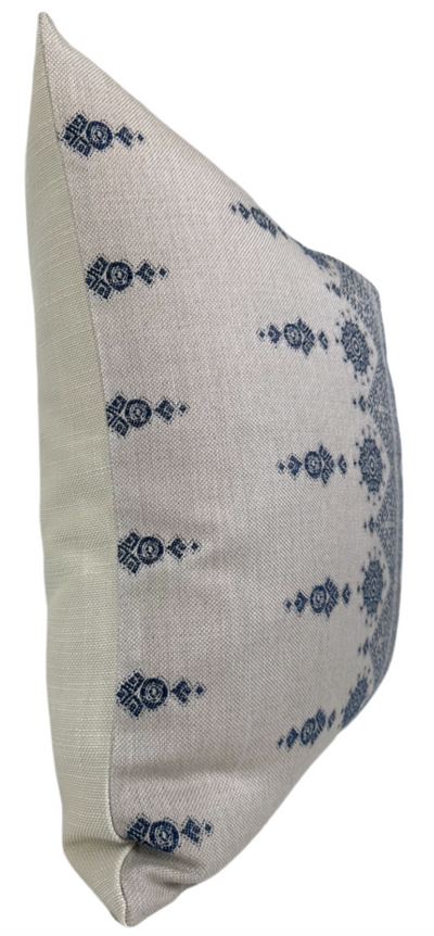 Carmania Pillow Cover in Indigo on Natural, Peter Dunham Textiles
