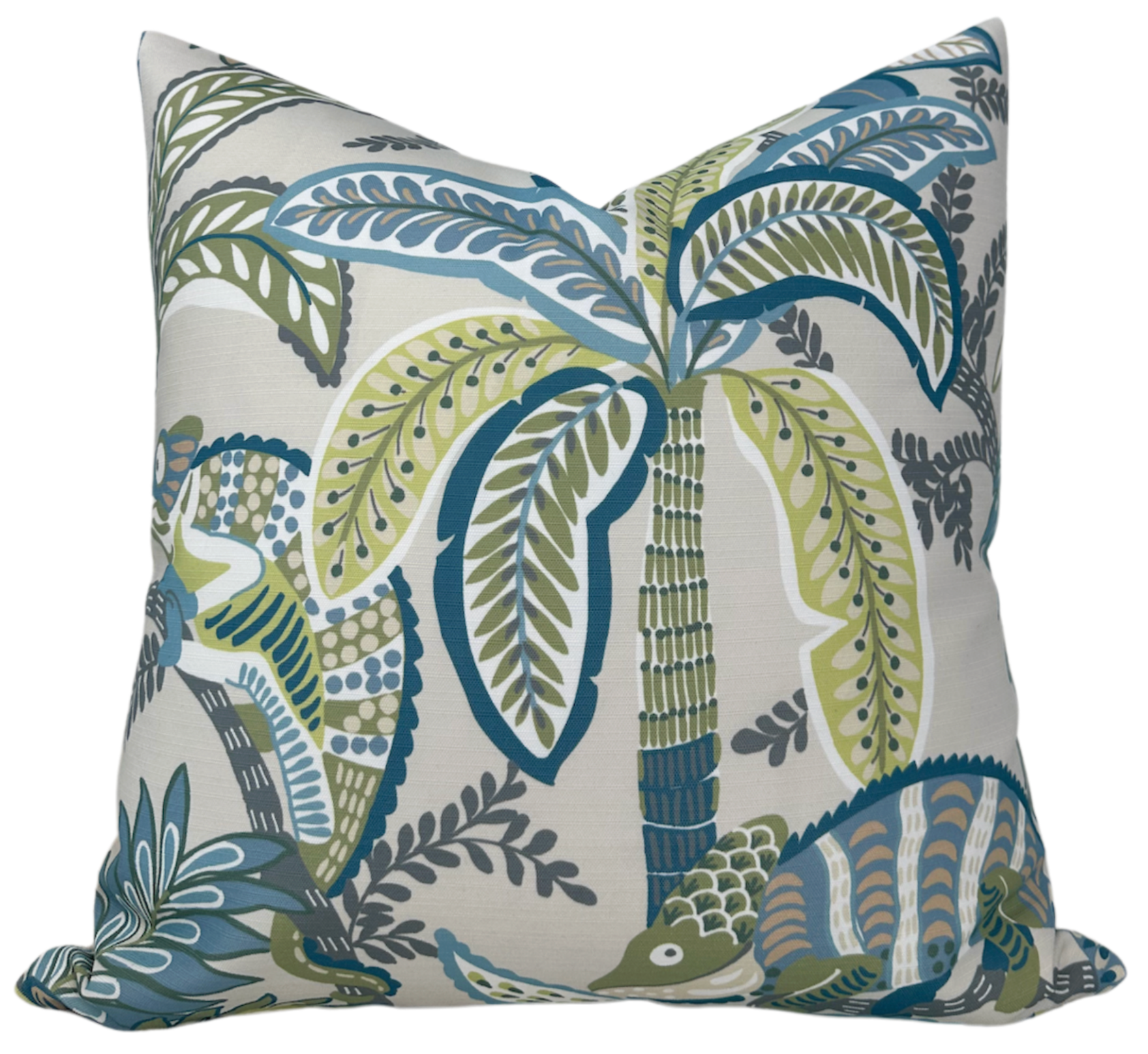 Iggy Performance Pillow Cover in Lagoon with tailored cording finish