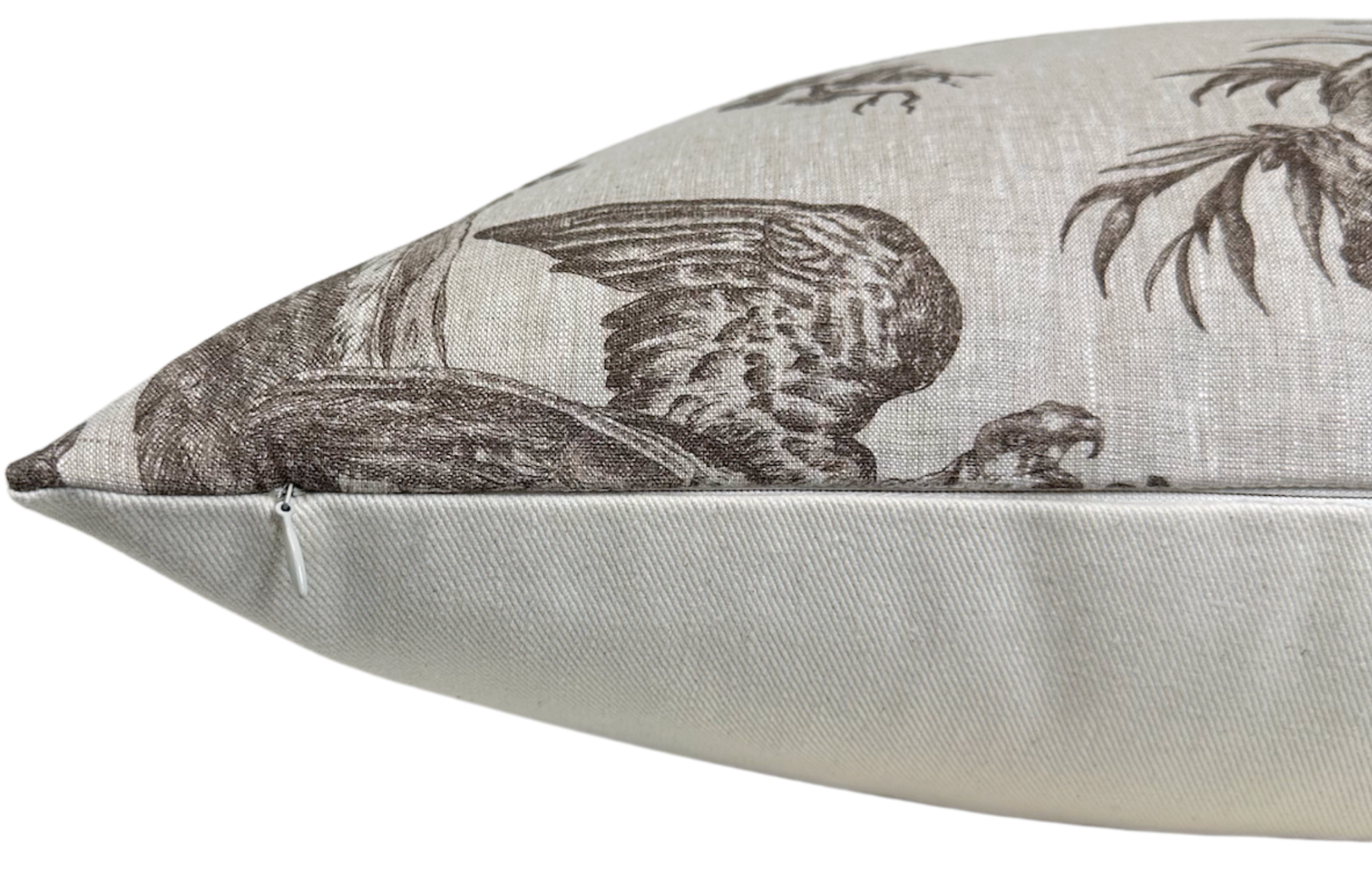 Western Toile Pillow Cover in Sepia Brown, Schumacher Textiles