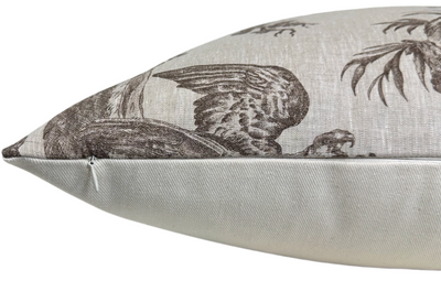 Western Toile Pillow Cover in Sepia Brown, Schumacher Textiles