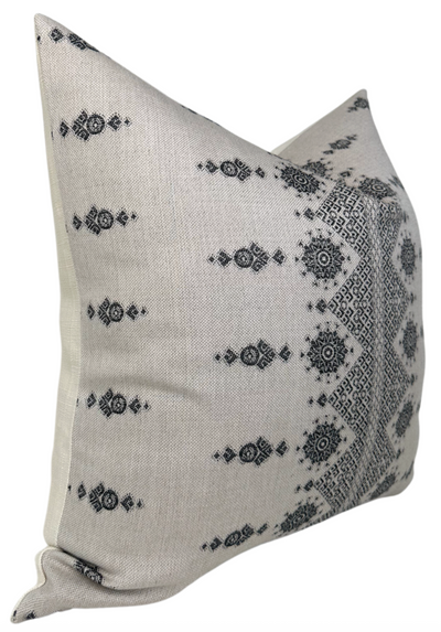 Carmania Pillow Cover in Charcoal, Indoor Outdoor Pillows, Peter Dunham Textiles