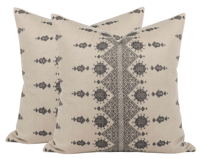 Carmania Pillow Cover in Charcoal, Indoor Outdoor Pillows, Peter Dunham Textiles