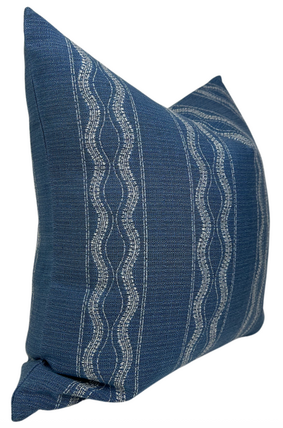 Zanzibar Outdoor Pillow Cover in Lapis Blue, Indoor/Outdoor Pillows, Peter Dunham Textiles