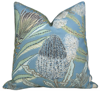 Protea Performance Pillow Cover in Spa Blue, Thibaut Pillows
