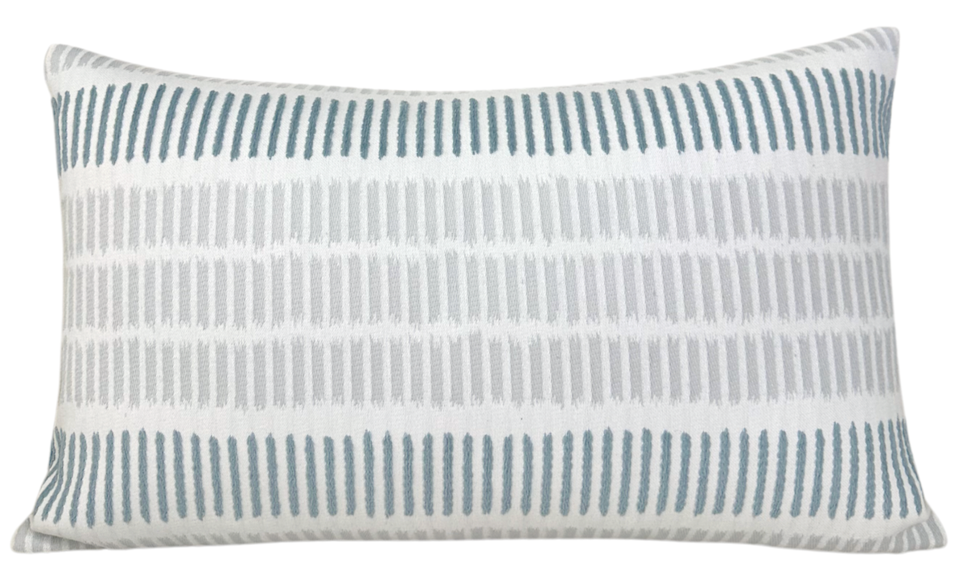 Topsail Pillow Cover in Sterling and Slate featuring woven fabric and subtle stripe patterns