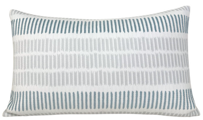 Topsail Pillow Cover in Sterling and Slate featuring woven fabric and subtle stripe patterns