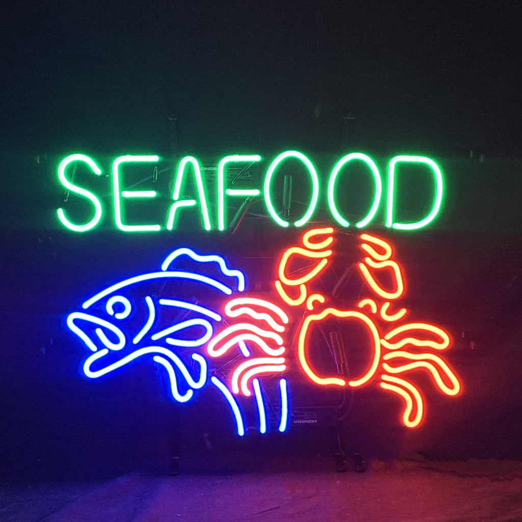 Seafood Fish Crab Neon Signs Light by Neon Signs Land - main product image for Resin Society
