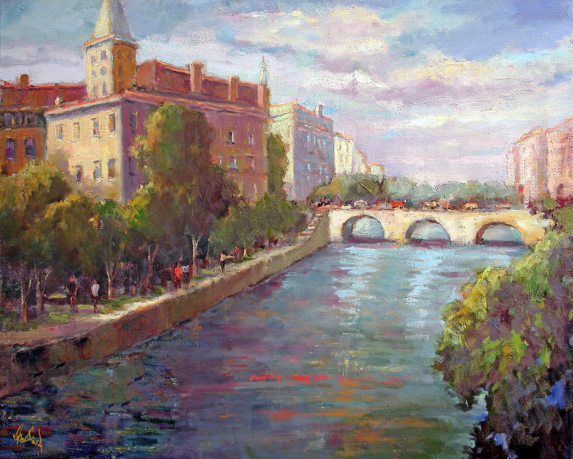 Seine River at Dusk by John Beard Collection - main product image for Resin Society