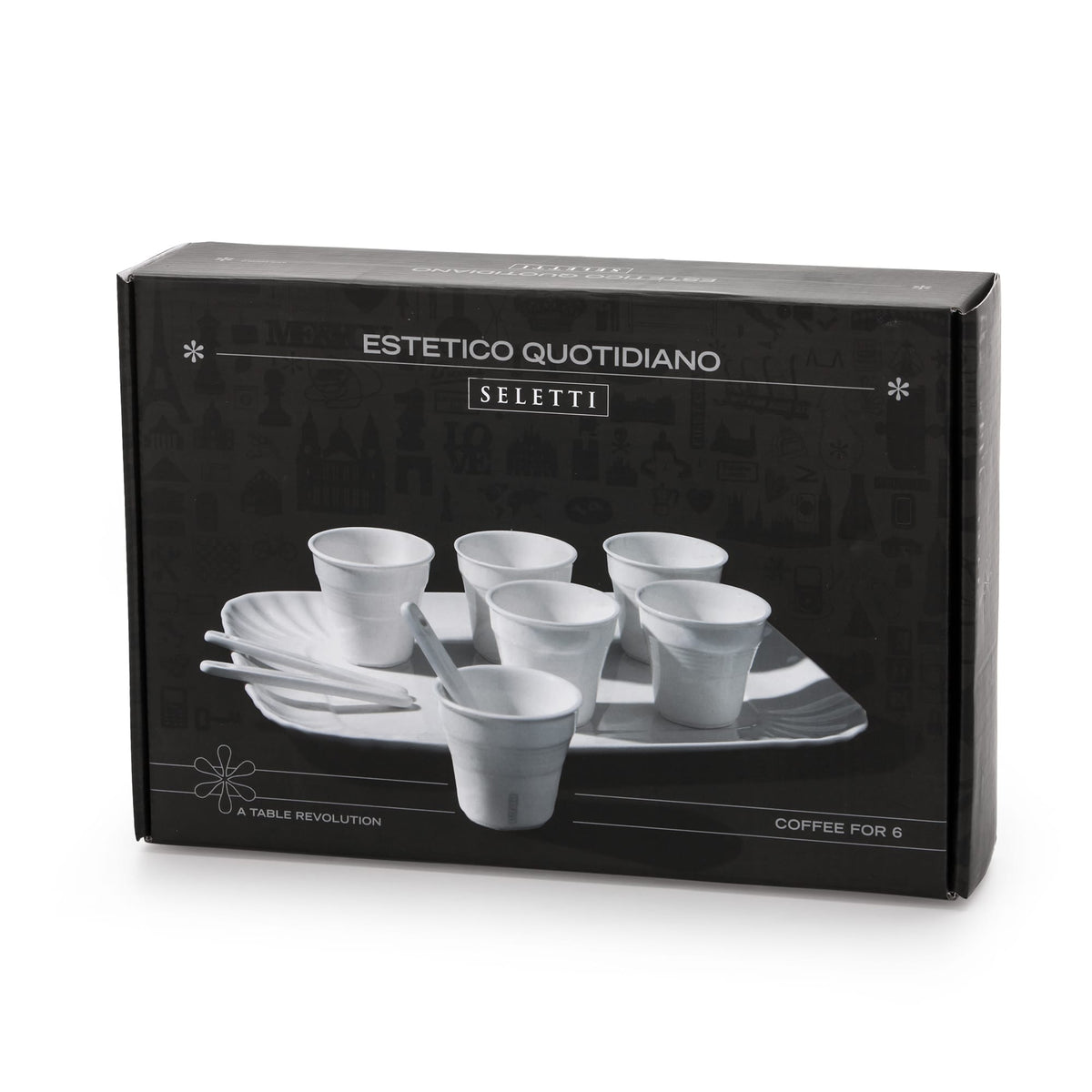 Estetico Quotidiano Coffee set of 6 Cups + 1 Tray detail image - Resin Society