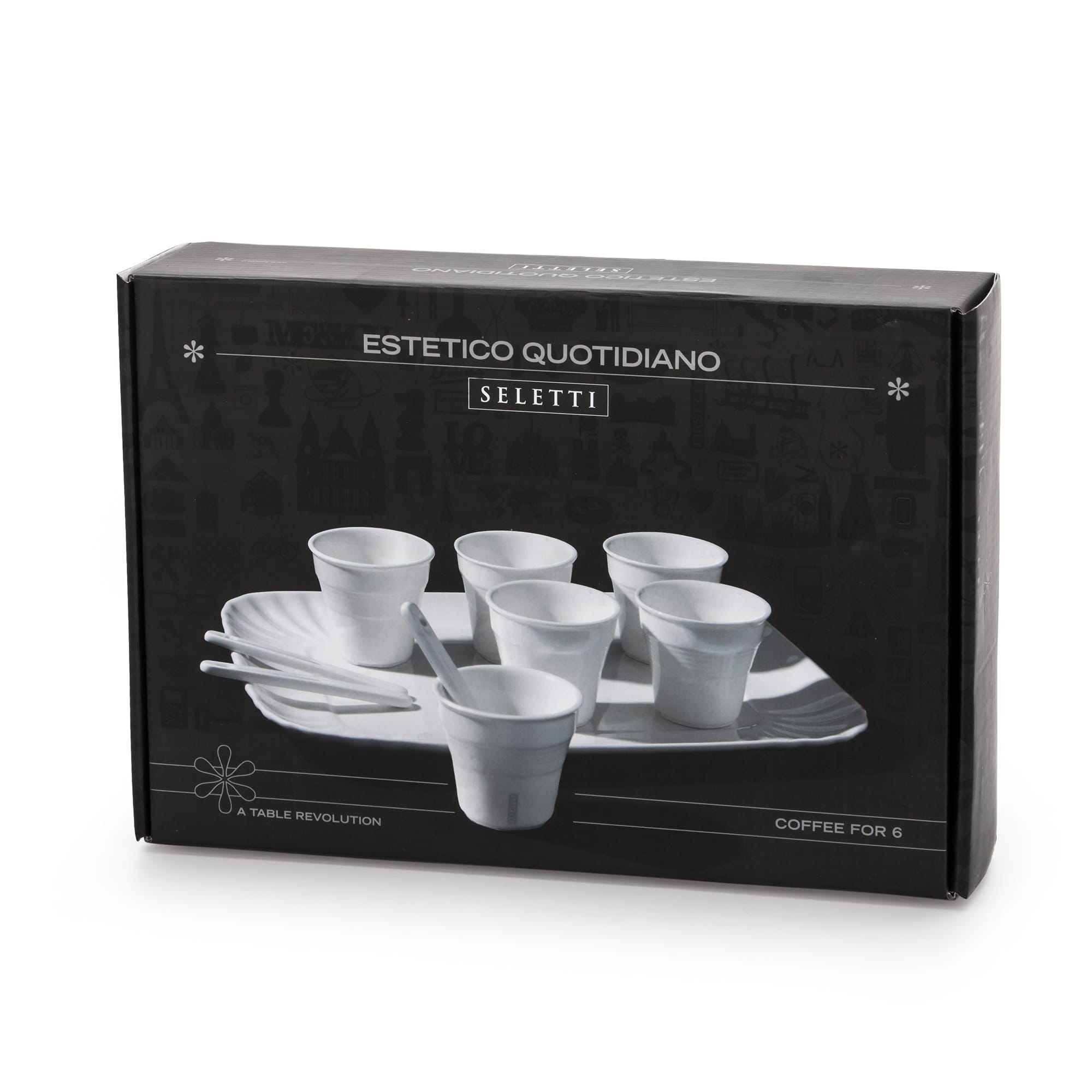 Estetico Quotidiano Coffee set of 6 Cups + 1 Tray detail image - Resin Society