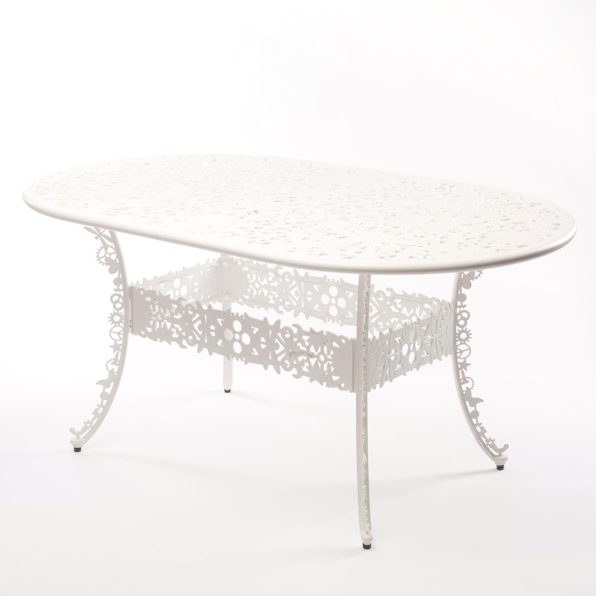 Industry Collection ALUMINIUM OVAL TABLE - WHITE detail image - Resin Society