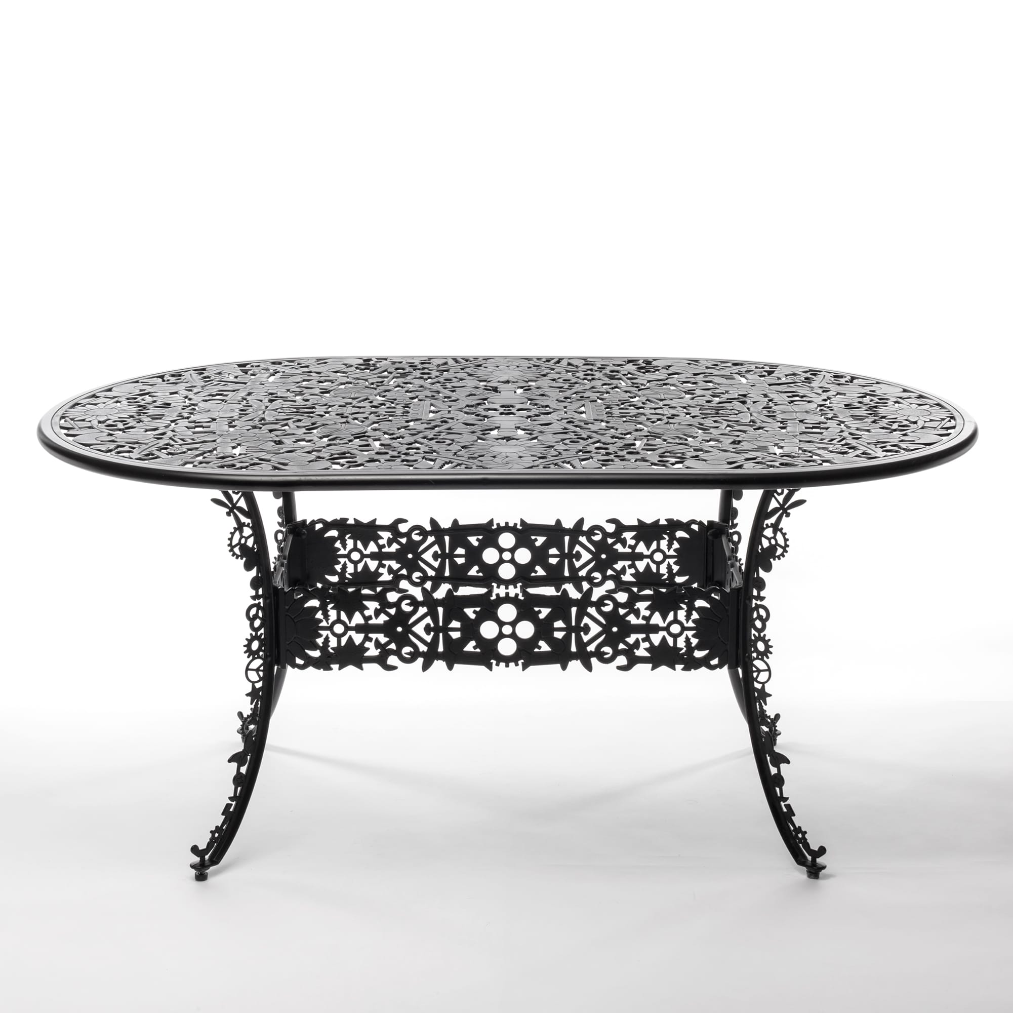 Industry Collection ALUMINIUM OVAL TABLE - BLACK detail image - Resin Society