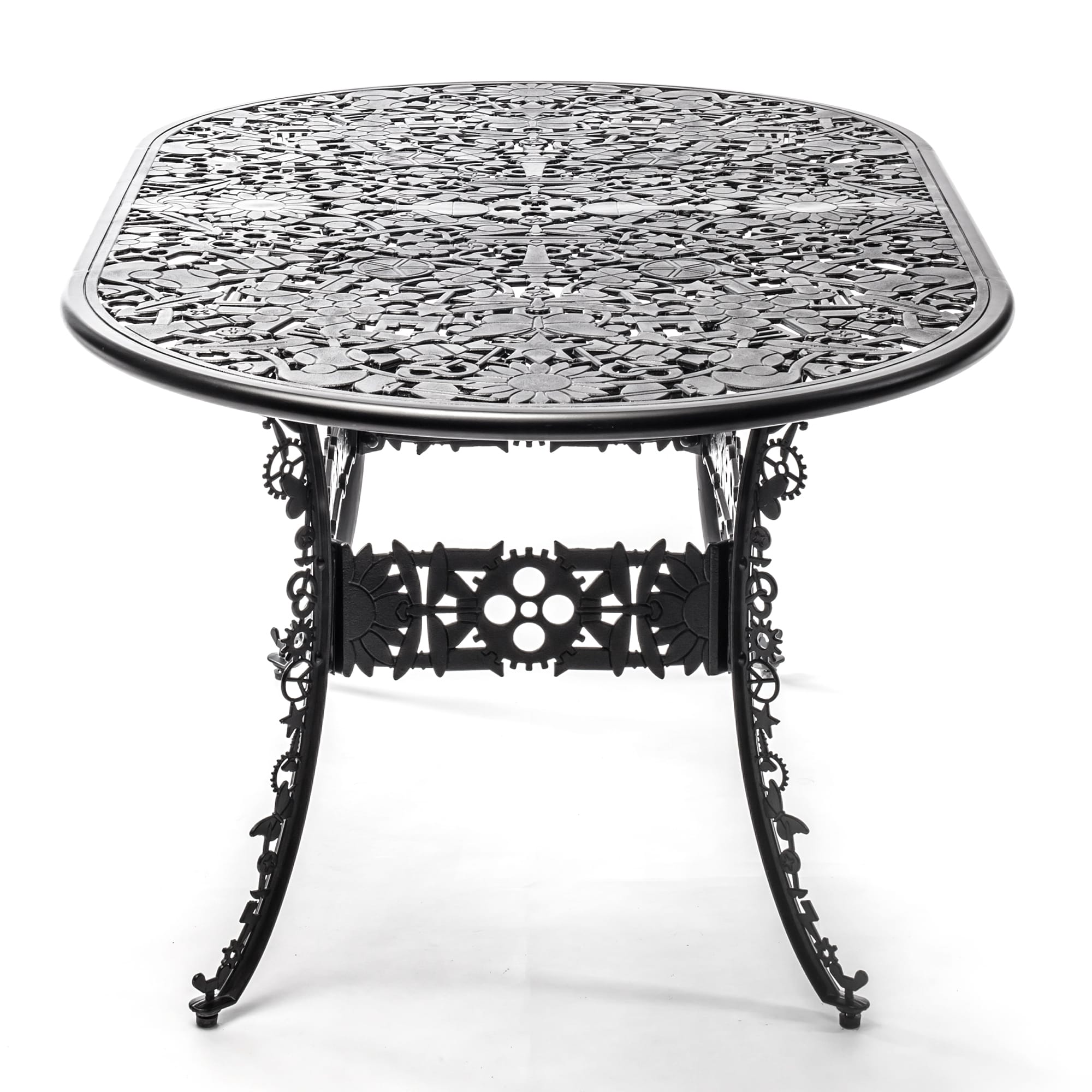 Industry Collection ALUMINIUM OVAL TABLE - BLACK detail image - Resin Society
