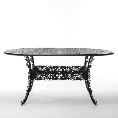 Industry Collection ALUMINIUM OVAL TABLE - BLACK detail image - Resin Society