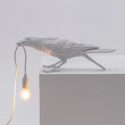 Bird Lamp White Playing detail image - Resin Society