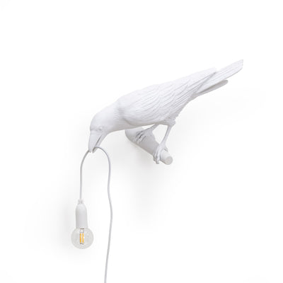 Bird Lamp White Looking Left by DEKOR - Resin Society