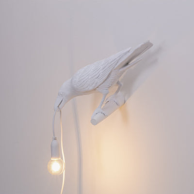 Bird Lamp White Looking Left detail image - Resin Society