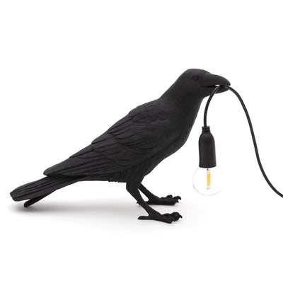 Bird Lamp Black Waiting OUTDOOR by DEKOR - Resin Society