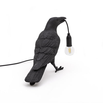 Bird Lamp Black Waiting OUTDOOR detail image - Resin Society