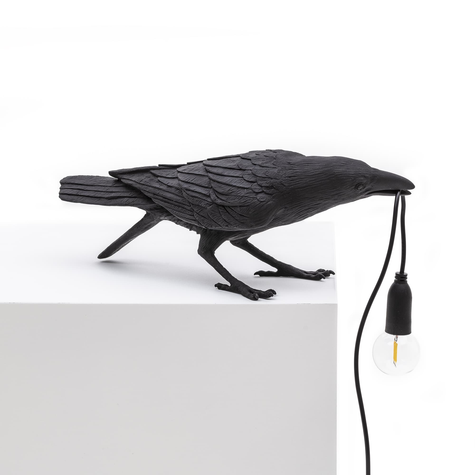 Bird Lamp Black Playing detail image - Resin Society