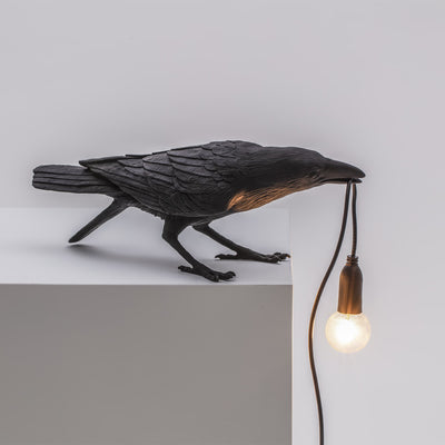 Bird Lamp Black Playing detail image - Resin Society