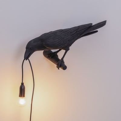 Bird Lamp Black Looking Left detail image - Resin Society