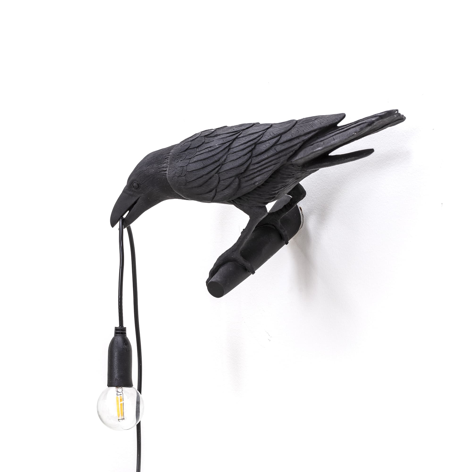 Bird Lamp Black Looking Left detail image - Resin Society