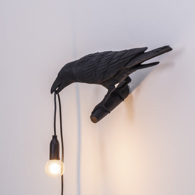 Bird Lamp Black Looking Left detail image - Resin Society