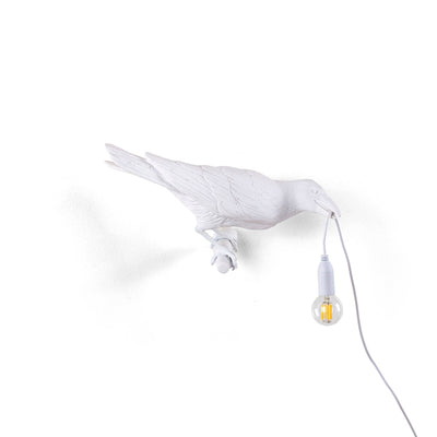 Bird Lamp White Looking Right OUTDOOR detail image - Resin Society
