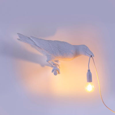 Bird Lamp White Looking Right detail image - Resin Society