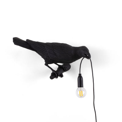 Bird Lamp Black Looking Right OUTDOOR by DEKOR - Resin Society