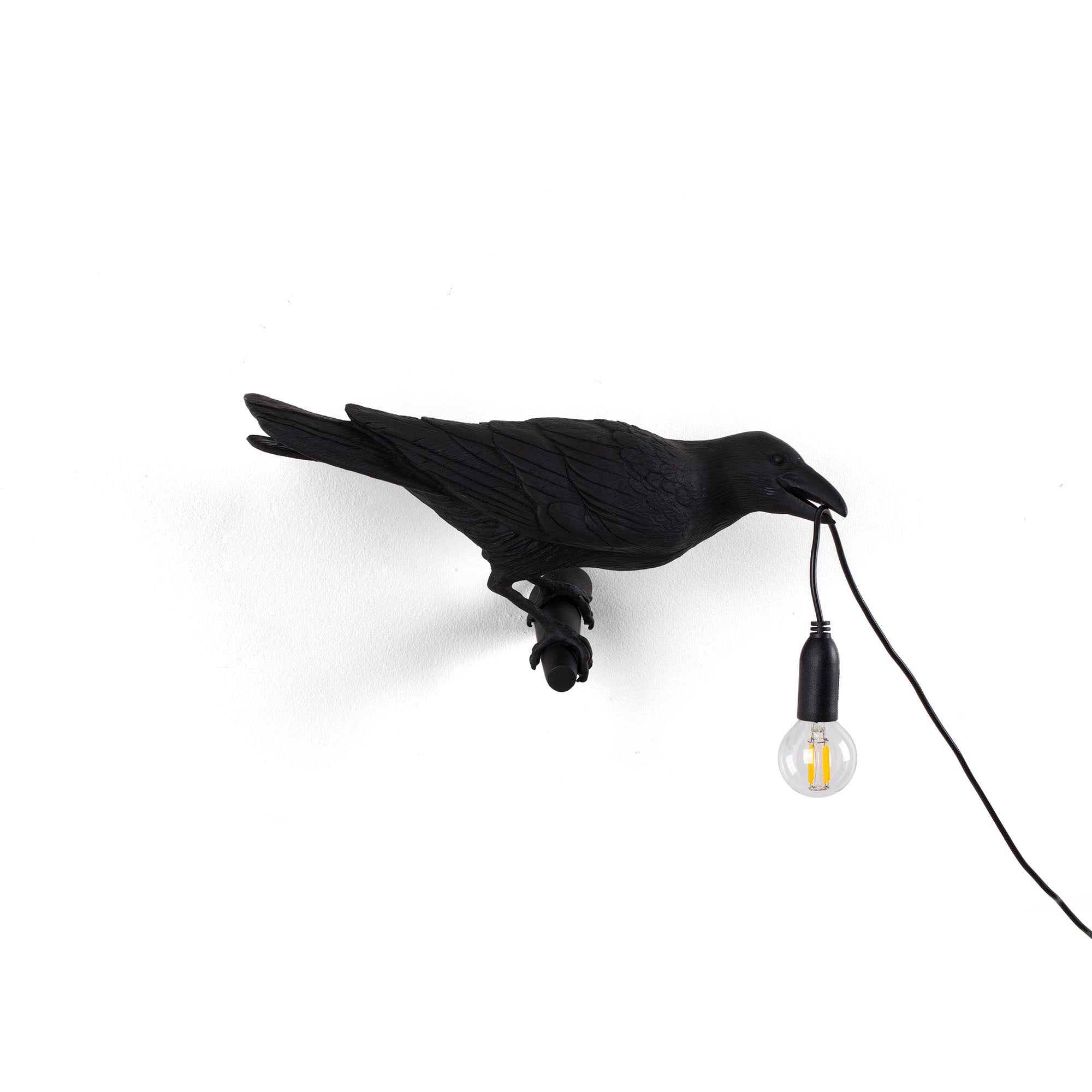 Bird Lamp Black Looking Right OUTDOOR detail image - Resin Society