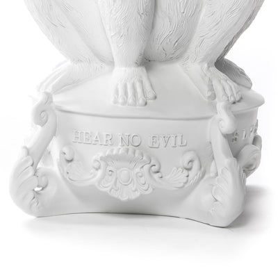 Giant Burlesque 3 Monkeys White detail image - Resin Society