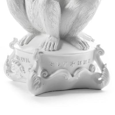 Giant Burlesque 3 Monkeys White detail image - Resin Society