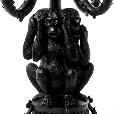 Giant Burlesque 3 Monkeys Black detail image - Resin Society