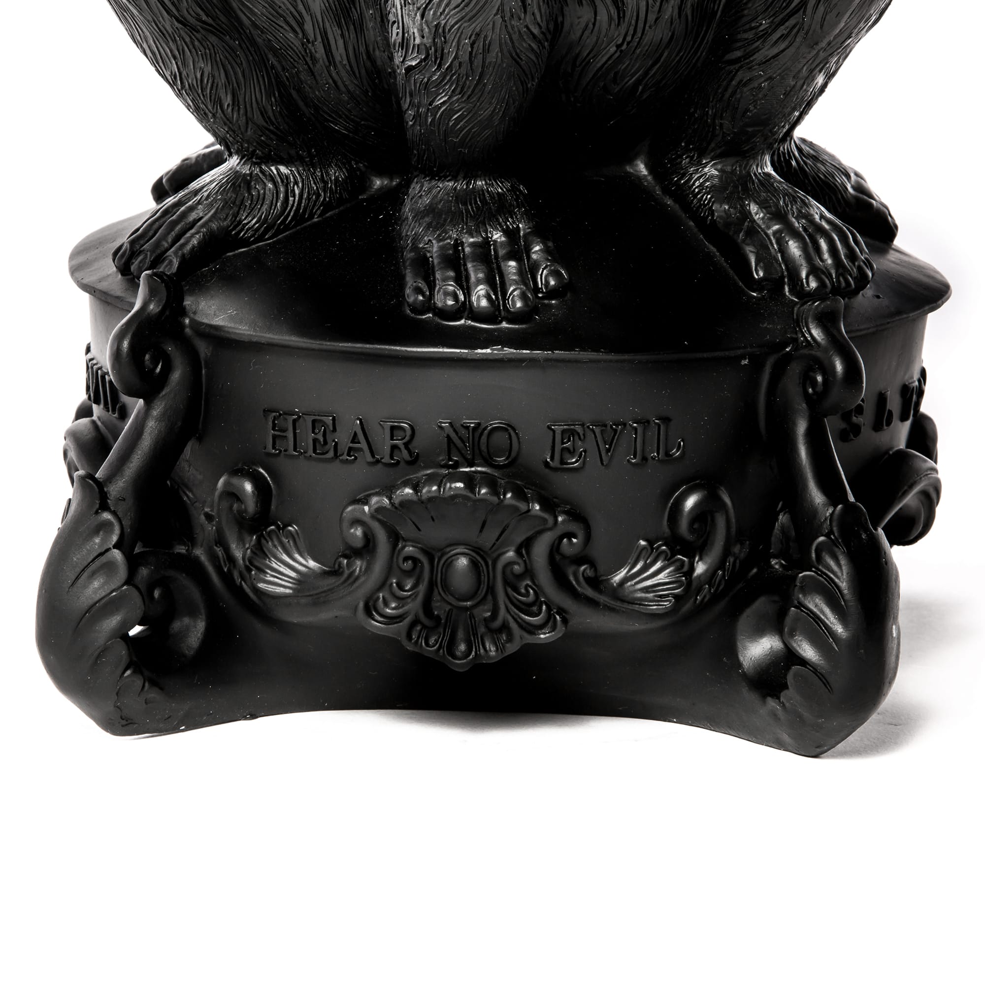 Giant Burlesque 3 Monkeys Black detail image - Resin Society