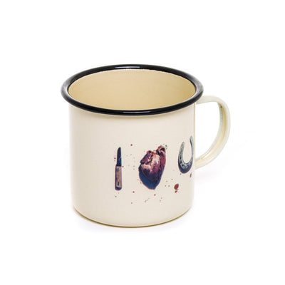 Enamel Mug I love u detail image - Resin Society