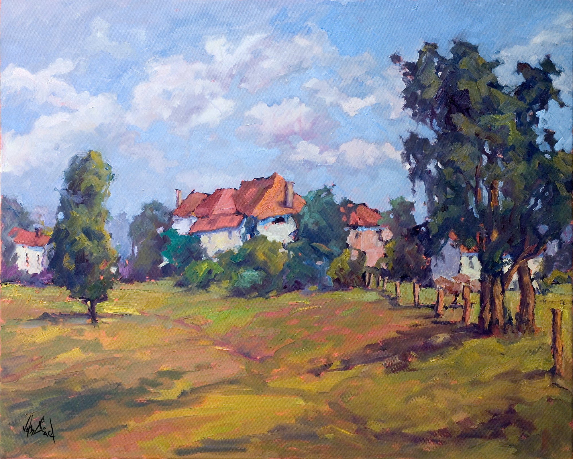Serene Pastures Artist Enhanced Canvas Print by John Beard Collection - main product image for Resin Society