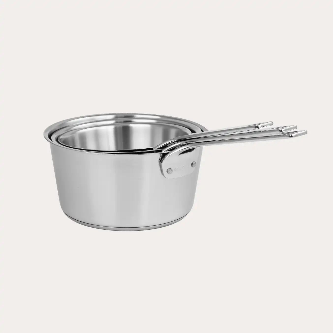 Set of 3 saucepans with glass lids by CRISTEL USA - main product image for Resin Society