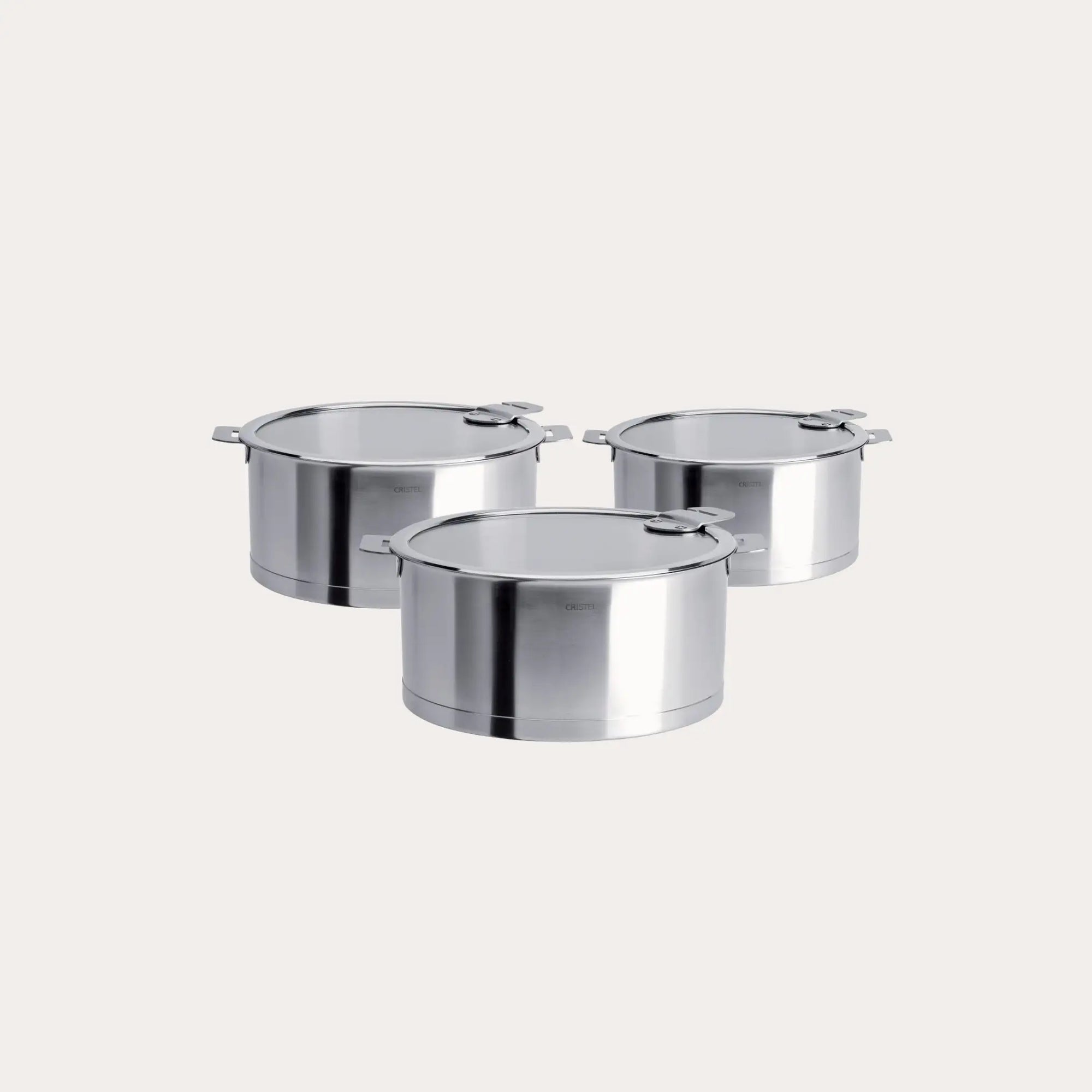 Set of 3 saucepans with lids by CRISTEL USA - main product image for Resin Society
