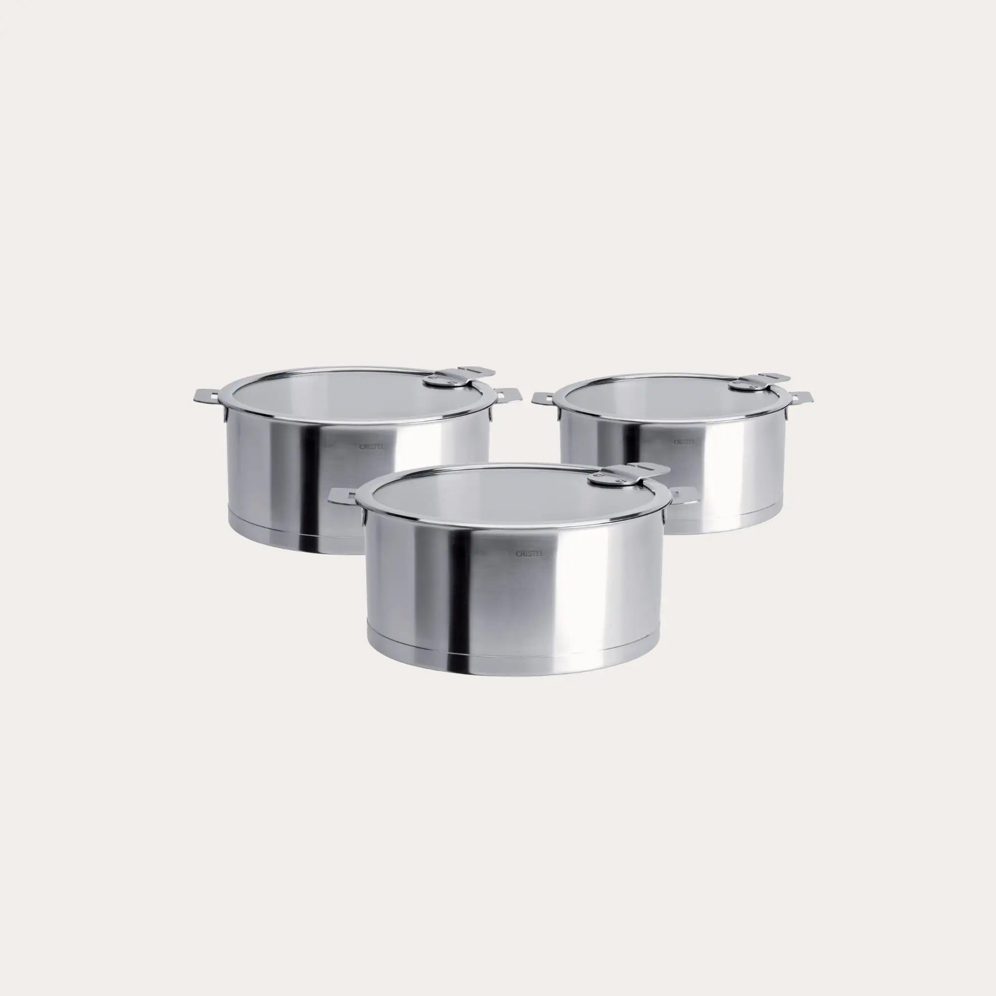 Set of 3 saucepans with lids by CRISTEL USA - main product image for Resin Society