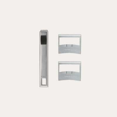 Set of stainless steel detachable kitchen handles including one long and two side handles