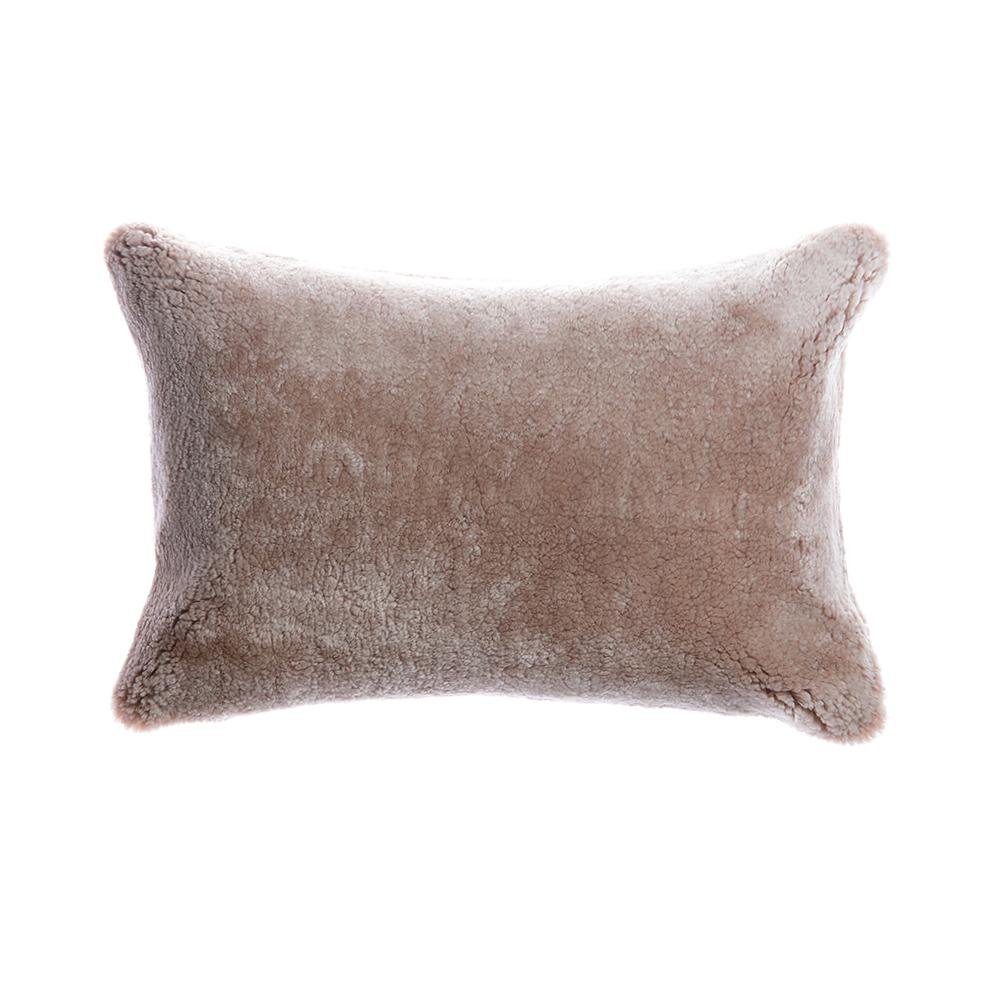 Shearling Grey Melange Lumbar Pillow by Homelosophy