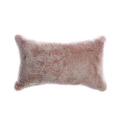 Shearling Grey Melange Lumbar Pillow by Homelosophy